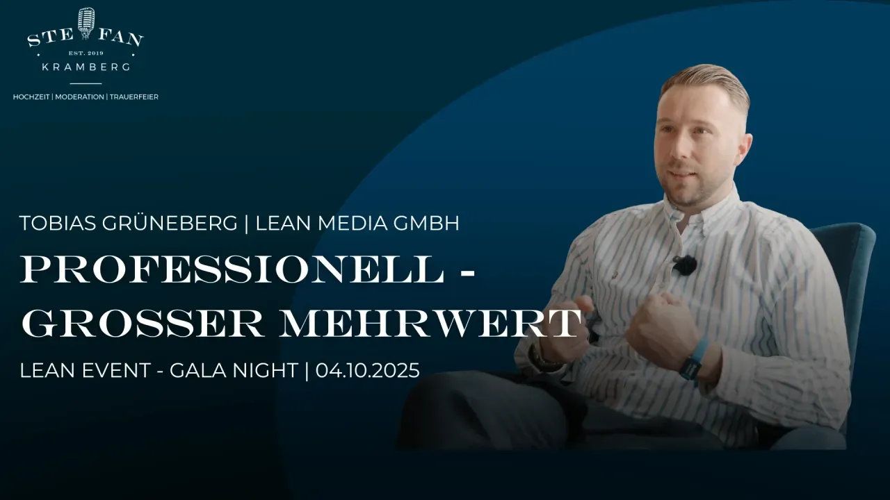 Video: Moderation Lean Event Gala Night – Tobias Grüneberg – Lean Media GmbH